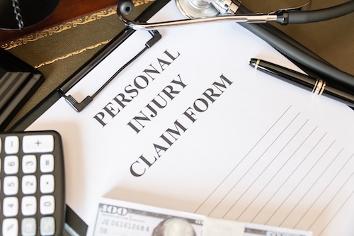 Personal Injury Claim Form Closeup